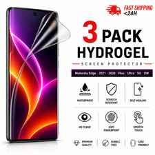 3 Pack HYDROGEL Motorola Edge 2021-2026 Plus Ultra 5G UW Screen Protector Clear