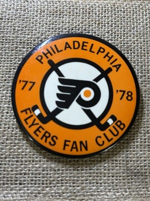 Vintage 1977-78 NHL Philadelphia Flyers Fan Club 3.5  Pin back button *READ