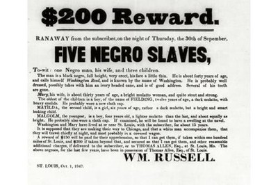 Photo:$200 Reward,Runaway Slave,William Russell,St Louis,1847