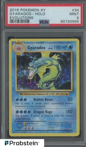 Gyarados Holo 2016 Pokemon XY Evolutions #34 PSA 9
