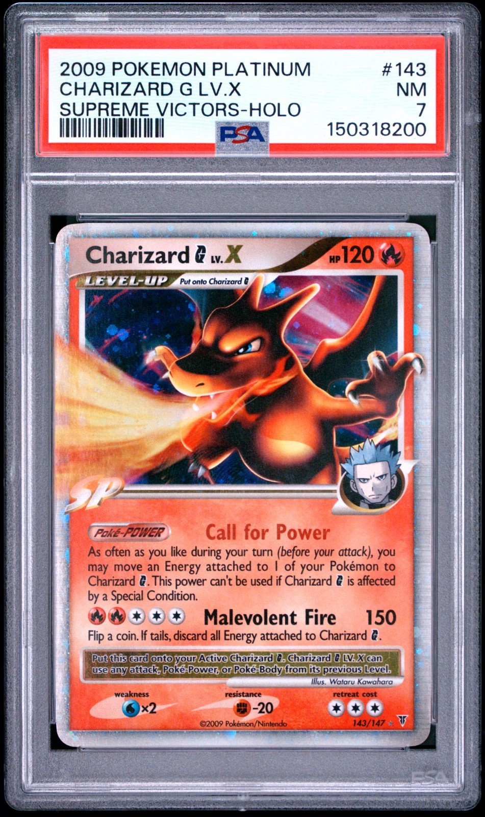 2009 Pokemon Platinum Supreme Victors Charizard G LV. X Holo 143/147 PSA 7