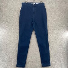 American Apparel Jeans Women Large Easy Blue Dark Wash Denim Skinny Stretch NWT