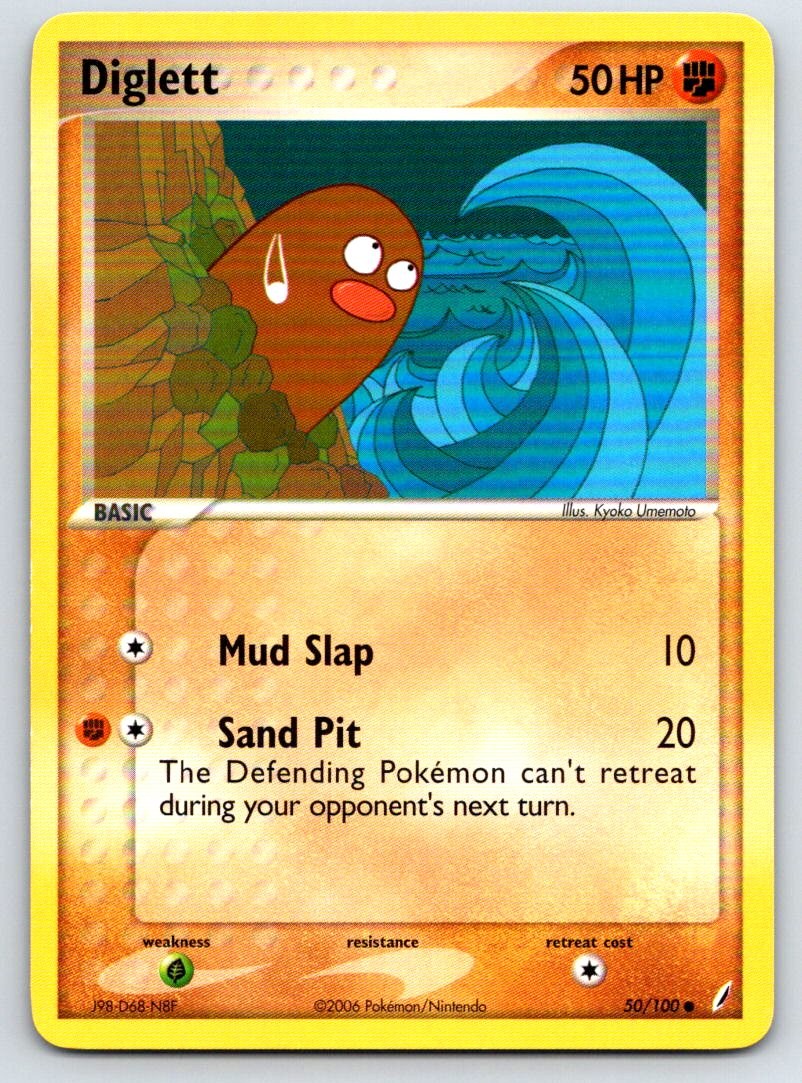 Diglett 50/100 Common Crystal Guardians Pokemon Lightly Played
