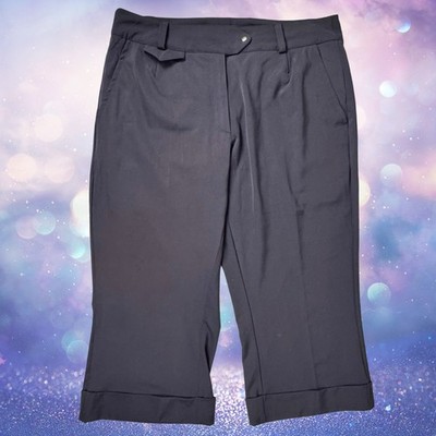 Nike Golf Capri Woman Purple Dri-Fit UV Cuffed Swoosh Logo Lightweight 10M