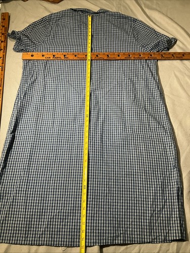 Abito Camicia Gloria Vintage Sbiadito Donna Taglie Forti 24 Blu Bottoni Chambray - Foto 11 di 13