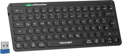 Mini Tastatur Kabellos 2,4 GHz USB Deutsches Layout QWERTZ