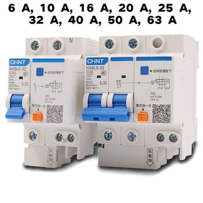6-63A 1P+N 3P+N 2,3,4 Polig FI/LS Schalter RCD RCBO Leitungsschutzschalter NXBLE