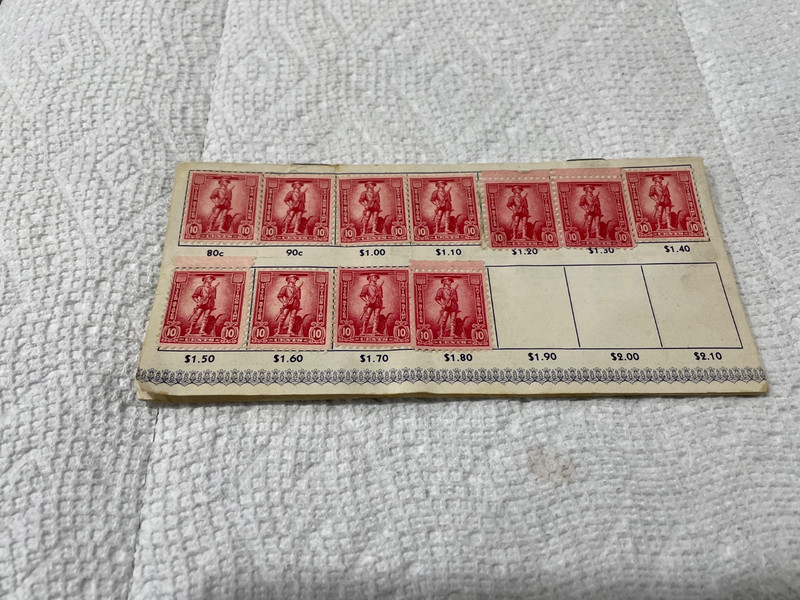 1954 Official United States Savings Stamp Album with 11 - .10¢ Stamps
