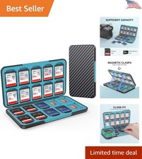 Portable Memory Card Case for 20 SD  20 TF Cards   Carbon Fiber Black
