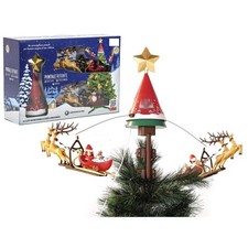 Puntale natalizio rotante con slitte luminoso musicale albero di natale - Rotex