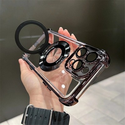 Mag Safe Case for iPhone 17 16 Pro Max 15 14 13 12 11 Shockproof Ring Stand.