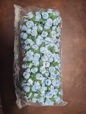 Pastel Blue  Mini Silk Rose Bud-Artificial Flower