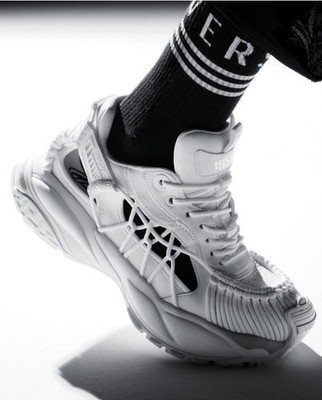 VERSACE SNEAKERS VITELLO + LAV CROQUET WHITE 44.5 IT 11.5 US $995.99