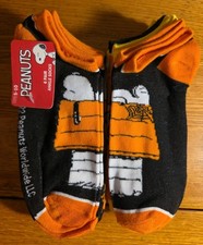 Peanuts 12-Pairs Snoopy Halloween Women's Ankle Socks Shoe Size 5-10 BOO Ghosts