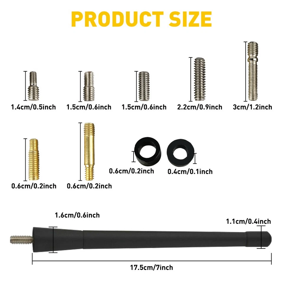 Mástil de radio de antena corta de 7" para Jeep Wrangler Unlimited 2001-2022 5064351AB Foto 4 de 4