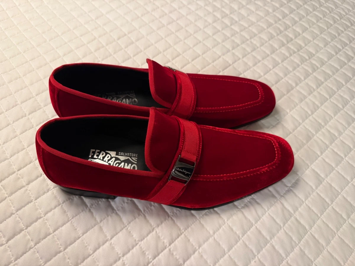 Salvatore Ferragamo Loafer Red Casual Shoes for Men for sale 