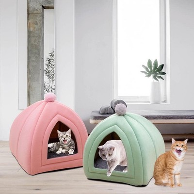 Bequemes Katzenbett, Sofa, waschbare Hundehütte, Samtzelt für drinnen und