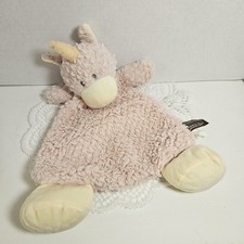Demdaco Unicorn Lovey Rattle Pink Plush Toy Baby Soft Security Blanket