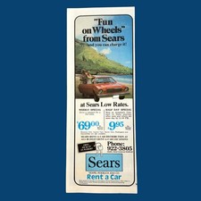 Sears Rent A Car Mercury Bobcat Print Ad With Pricing Vintage Hawaii 1979
