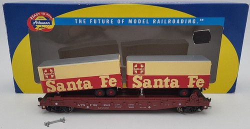 Athearn 96352 HO Santa Fe RTR 50' Flat Car with 2 25' Trailers #92386 EX/Box | Condition: Used