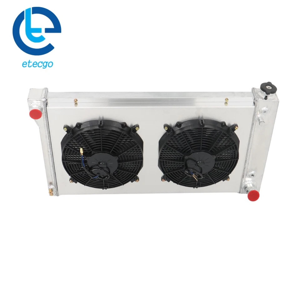 4 Row Radiator+Shroud Fan 1967~1972 1968 For GMC Chevy C/K 10 20 30 Pickup Truck Foto 3 de 4
