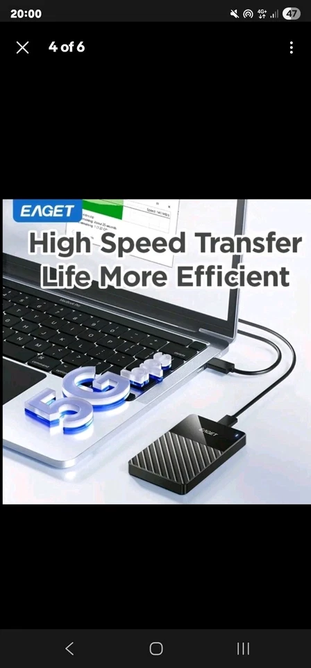  External Hard Drive HDD – USB 3.0/ High-Speed Storage 320GB Slim Portable - Image 3 of 4