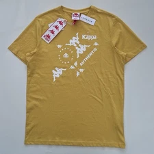 Kappa Yellow & White People in Motion Graphic T Shirt Men’s Medium Brand New