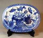 Georgian Wedgwood Water Lily (Darwin) Pattern 14" Oval Creamware Platter c. 1825
