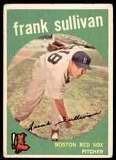 1959  Topps #323  FRANK SULLIVAN  Boston Red Sox  VG (Corner Wrinkles)