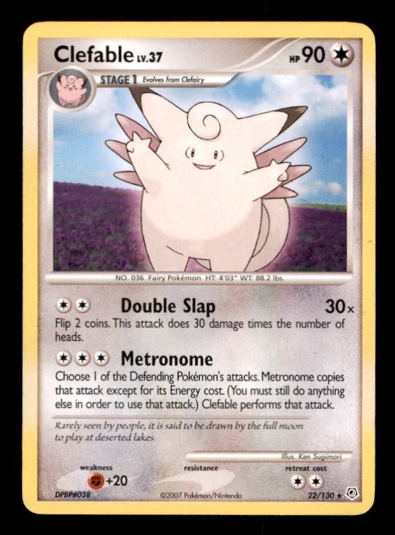 Clefable 22/130 Rare Diamond & Pearl Pokemon Moderately Played