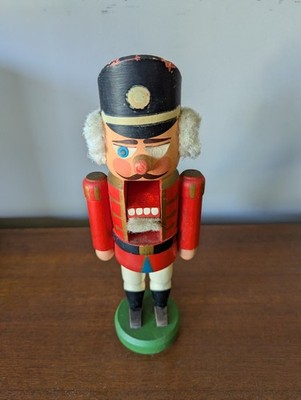DDR Original Vintage Erzgebirge Nussknacker Expertic Der Spielzeugsoldat rot 10 Zoll