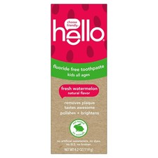 Hello Fluoride Free Toothpaste Kids Fresh Watermelon, 4.2 oz