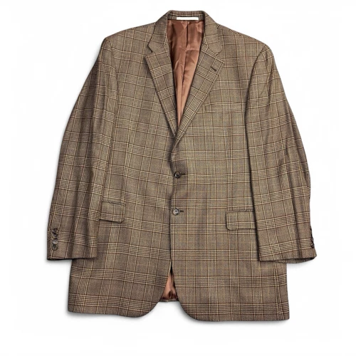 Burberry London cappotto sportivo blazer uomo 46 lungo marrone lana pied de poule giacca