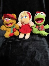 Jim Henson Miss Piggy Fozzie Kermit 1987 Muppet Babies Stuffed Plush Lot