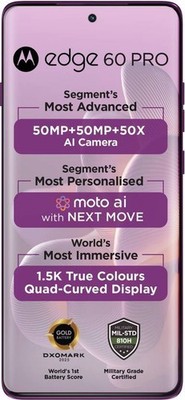 MOTOROLA Edge 60 Pro 5G (Purple 256GB 8GB RAM) Dimensity 8350