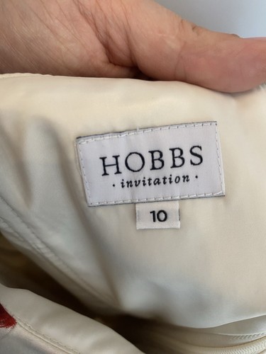 Hobbs London cream and red strappy silkdress size 10 - Picture 5 of 6