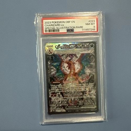 Pokemon Card Graded Charizard ex 223/197 SV03: Obsidian Flames Holo PSA 8