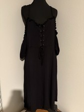 HOTTOPIC Black Lace Up Cold Shoulder Ruffle Midi Dress Scoop Neck Plus 1