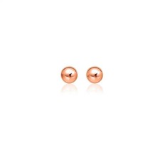 Classic Round 6mm Stud Earrings, 14K Rose Gold, 6.00 mm, Ball