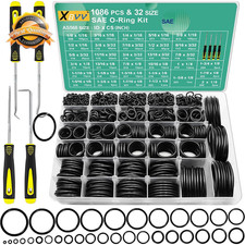 1086 Pcs 32 Size SAE O Ring Assortment Kit Rubber Set w/ Pick Hook Tool