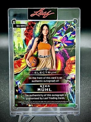 2025 Leaf Electrum Nika Muhl Autograph 3/3 ENCASED WNBA Portland
