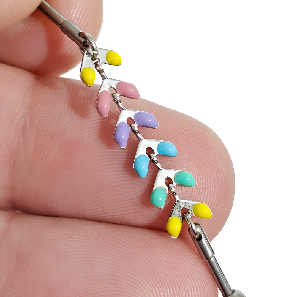 Scaffold Bar Chained Flexible Coloured Arrow Body Piercing Barbell Jewellery Bar