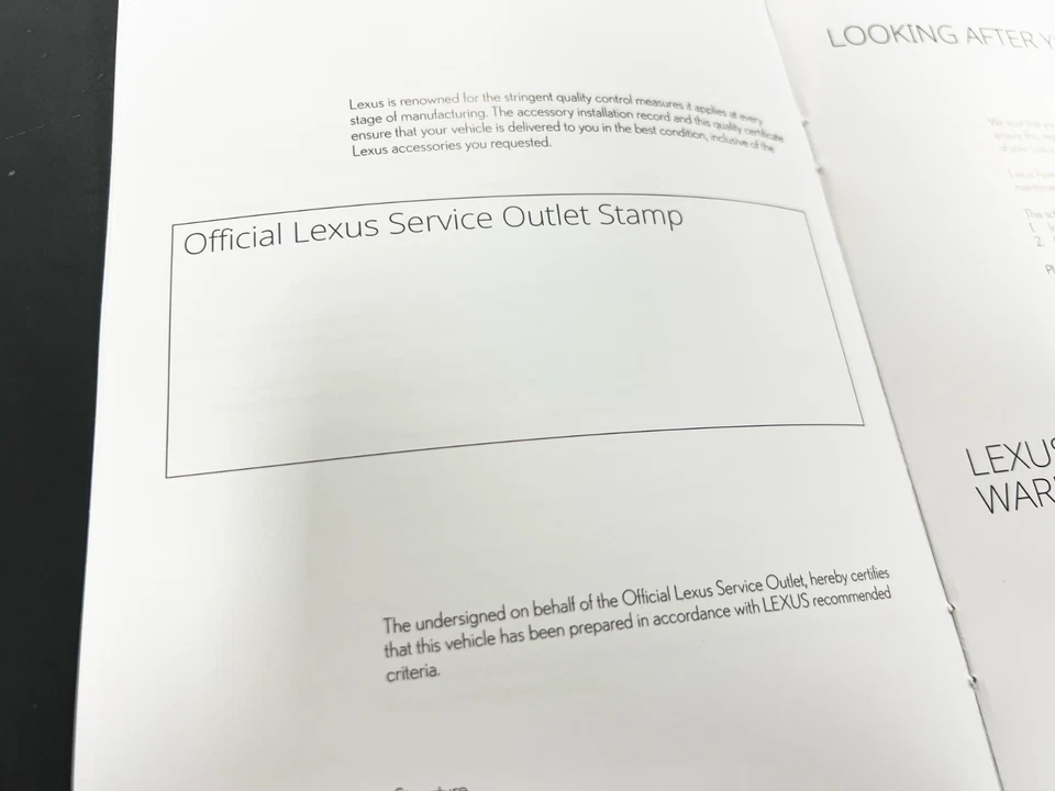 Lexus CT200 Hybrid Service History Book-Manual Blank For All Models - Image 3 of 4