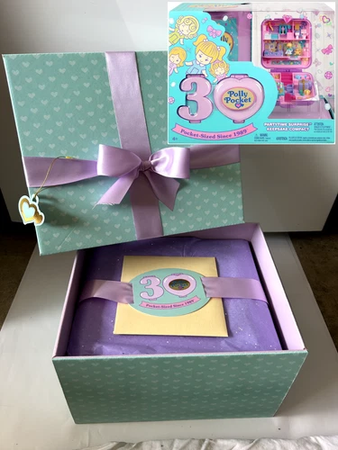 2018 Polly Pocket Partytime Surprise Keepsake Compact 30th Anni Influencer Box