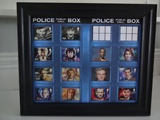 11 DOCTOR WHO STAMPS BY ROYAL MAIL + PICTURES OF 12TH 13TH AND 14TH  FRAMED