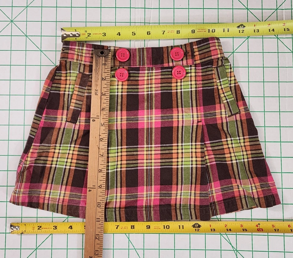 Crazy 8 клетку зеленый розовый юбка школы девочка невежественный опрятный Academe S 5-6 эластичный - Изображение 3 из 4