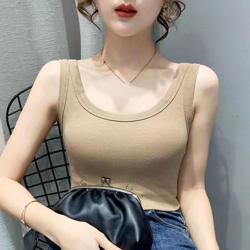Damen Uni Camisole Gerippt Tank Top Slim Fit Stretch Ärmellos Unterhemd Sexy - Bild 22 von 47