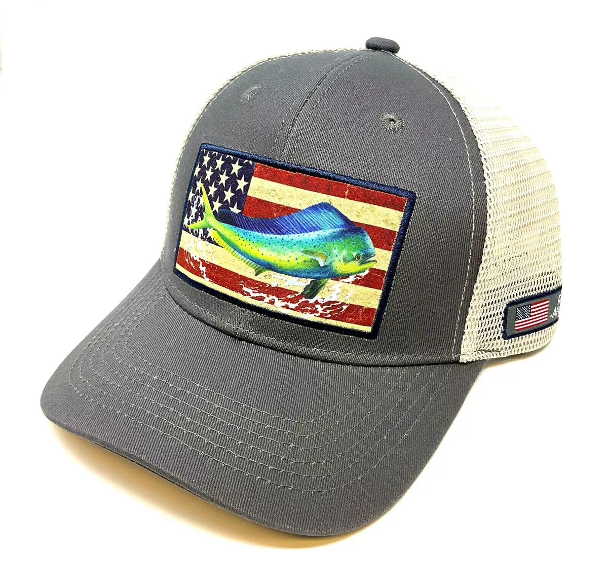Hat with american flag deals fish