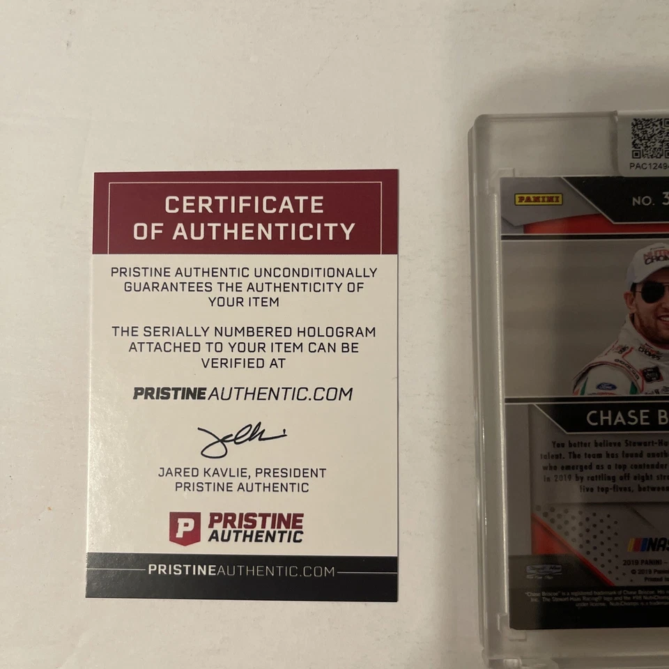 Chase Briscoe signed 2019 Panini Prizm Rookie Card COA Slab NASCAR Auto - Image 3 of 3