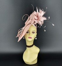 MF173-1  Dusty Pink  Kentucky Derby Wedding Tea Party Sinamay Large Fascinator